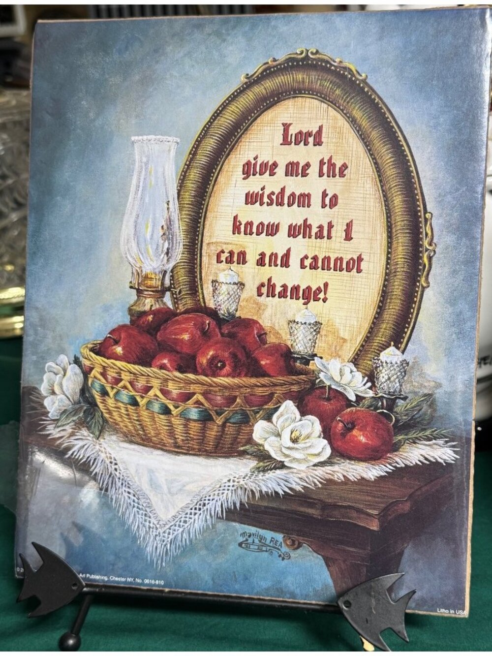 Vintage Raymond L. Greenberg Religious Apple Still Life Print